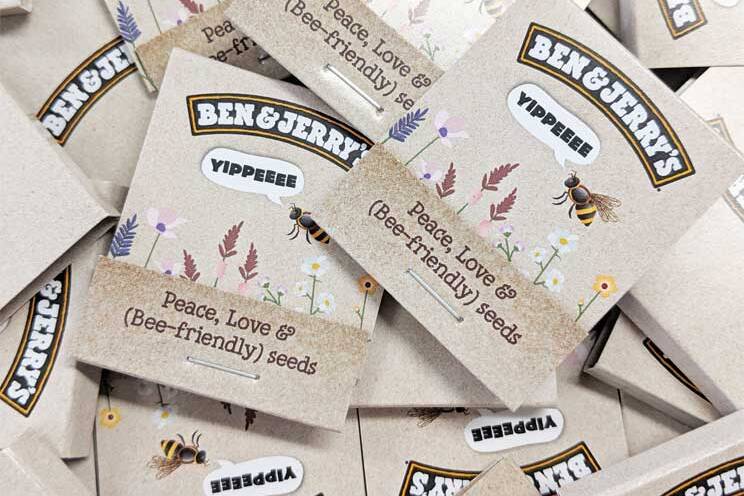 eco giveaways for Ben and Jerrys Branded Seed Stixs
