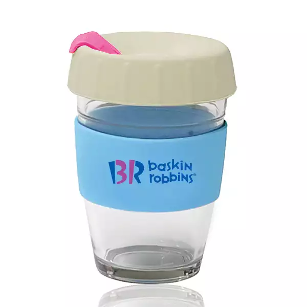 Branded Reusable Glass Coffee Cup