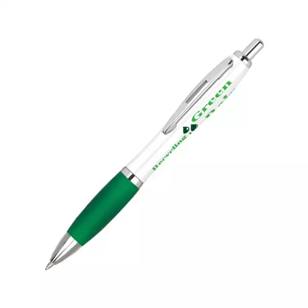company branded recycled pen green & white