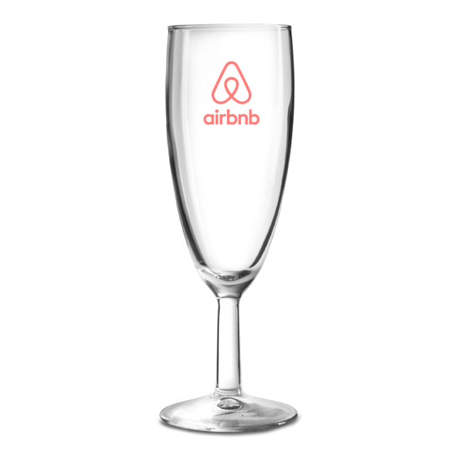 Logo branded champagne flute