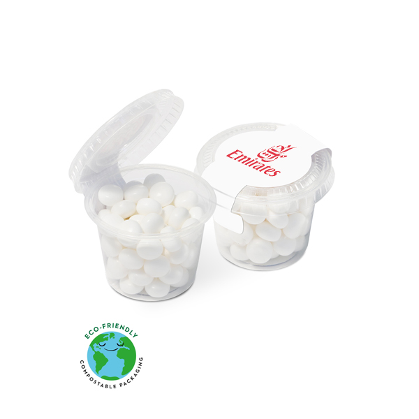 Promotional Mini Eco Pot Mint Rainbows in Eco-tub