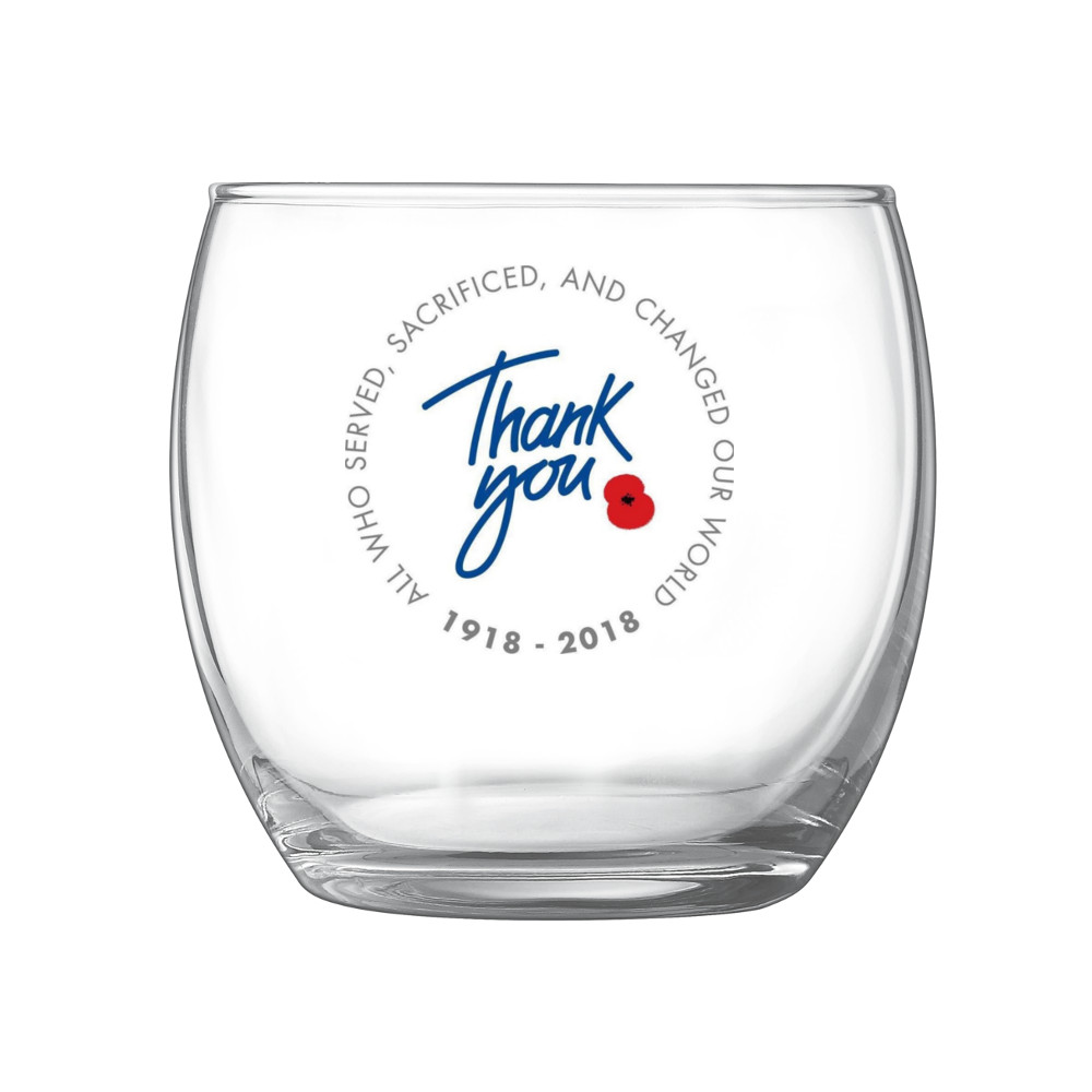 branded old fashioned glass
