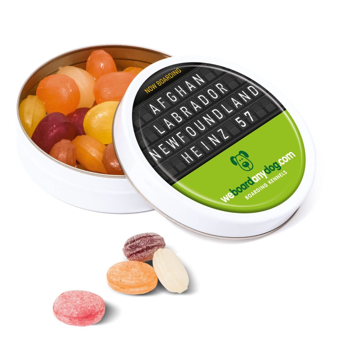 Promotional Sweets With Logo in Tin