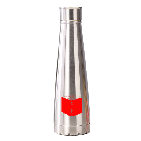Triangular shaped branded bottle