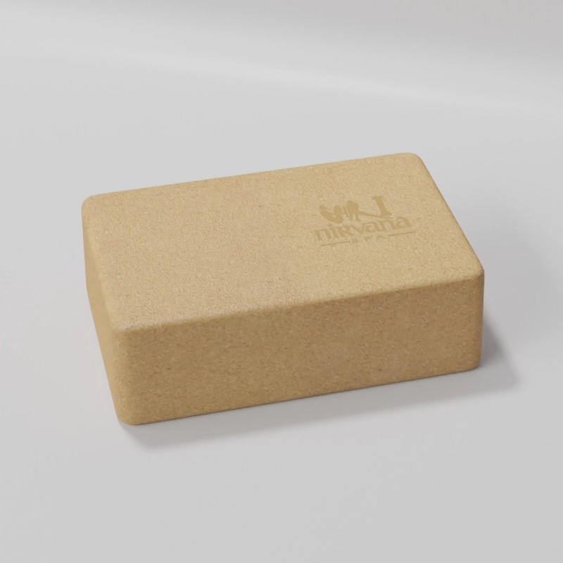 Trikona Cork Yoga Brick with Laser Engraved Logo