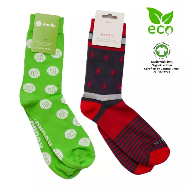 GOTS Organic Cotton Branded Crew Socks