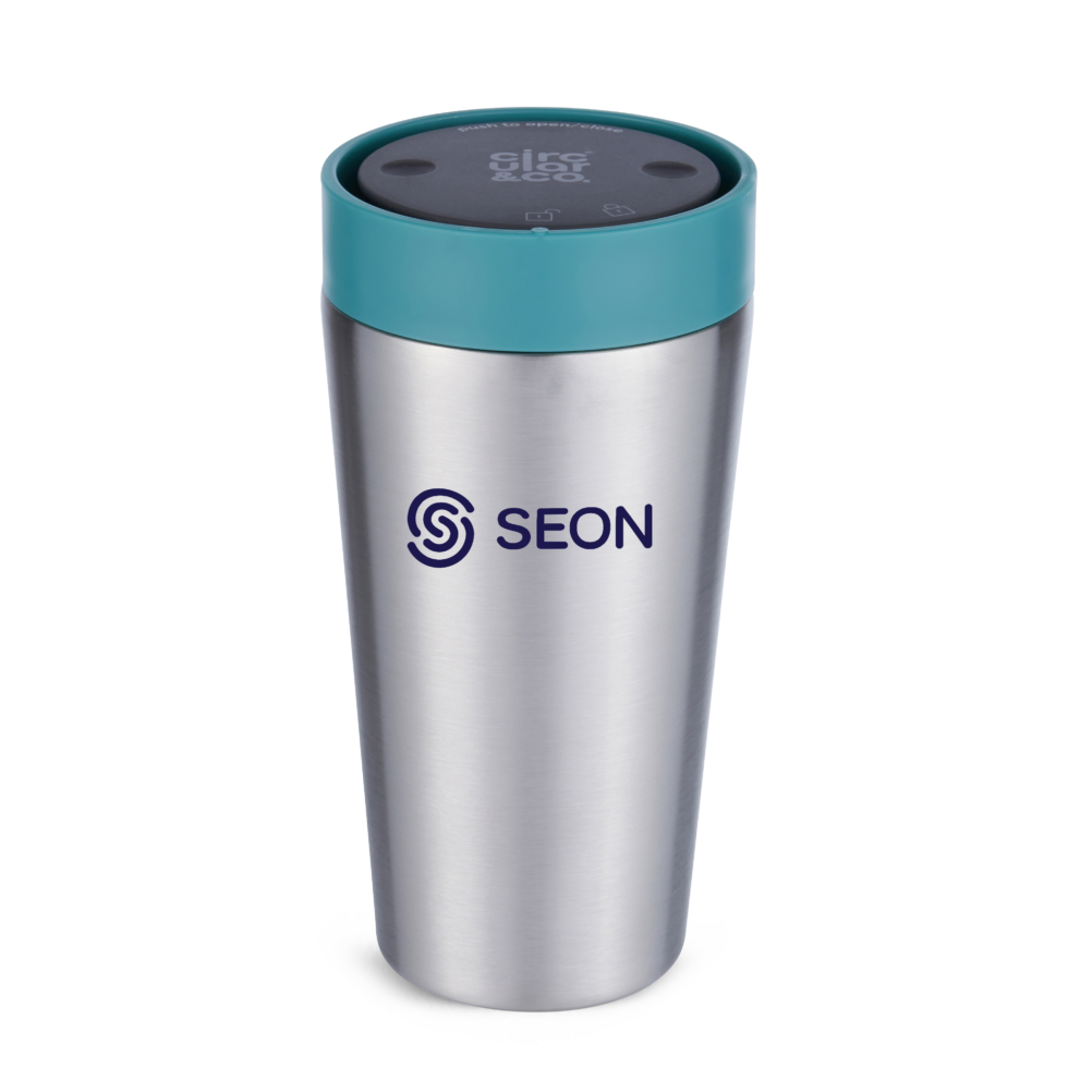 Branded 12oz Circular Stainless Steel Travel Mug